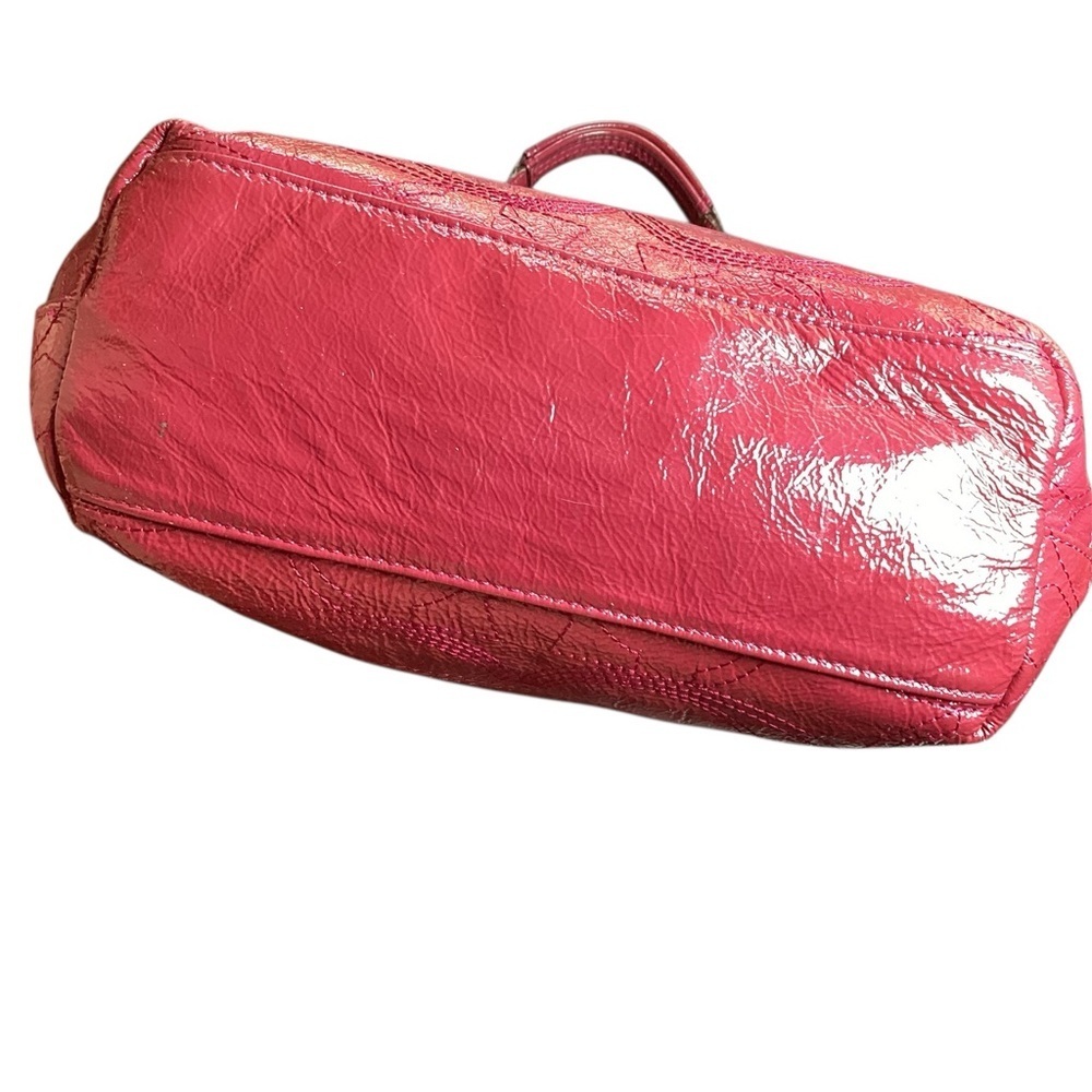 ▶️ Coach ◀️ Hot Pink Patent Leather Tote F15142 - Picture 9 of 17